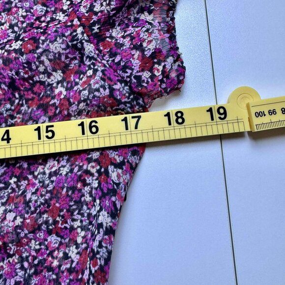 Express Sheer Floral Ruffle Blouse Top NWT Size Small - Picture 8 of 9